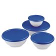 Sterilite Cover Bowl 4 Set, White Turqoise Supply