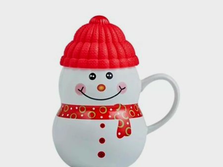 A.W. Christmas Snowman Mug + Lid (Choose a color) on Sale