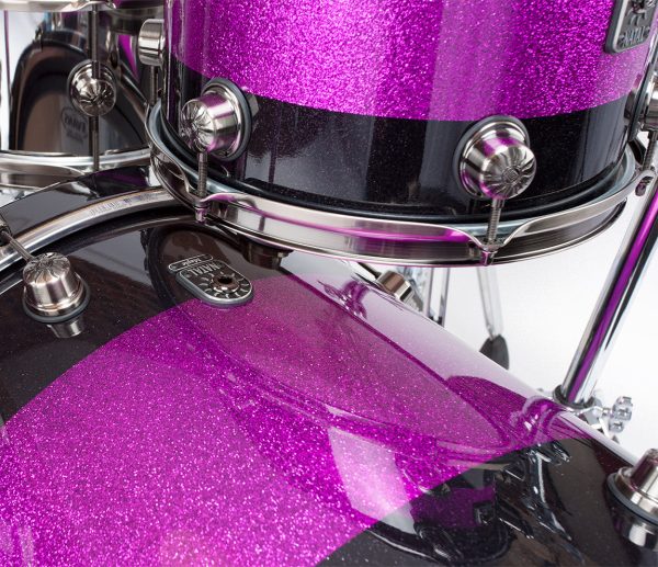 Natal  The Originals  Split Lacquer TRC 4-Piece Shell Pack in Black & Pink Sparkle on Sale