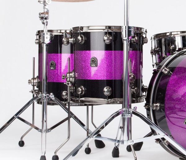 Natal  The Originals  Split Lacquer TRC 4-Piece Shell Pack in Black & Pink Sparkle on Sale