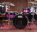 Natal  The Originals  Split Lacquer TRC 4-Piece Shell Pack in Black & Pink Sparkle on Sale