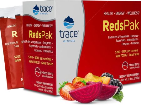 Trace Minerals, Reds Pak Super Foods Powder Drink Mix, single PK For Cheap