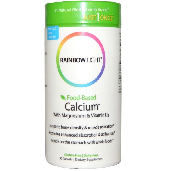 Rainbow Light, Food-Based Calcium With Magnesium & Vitamin D3, 90 Tablets Online Sale