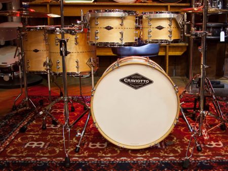 Craviotto USA Custom Shop 5-Piece Maple with Maple Inlay Drum Kit For Sale