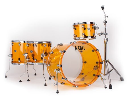 Natal Arcadia Acrylic 4-Piece Shell Pack in Transparent Orange Acrylic Finish Online