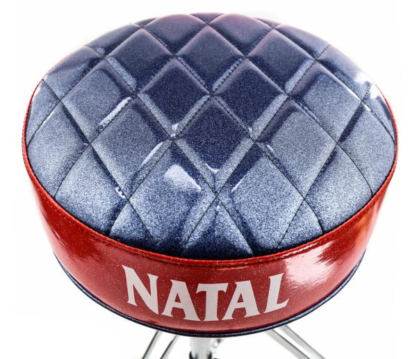 Natal H-ST-DTBR Drum Throne - Blue Round Seat with Red Sides For Cheap