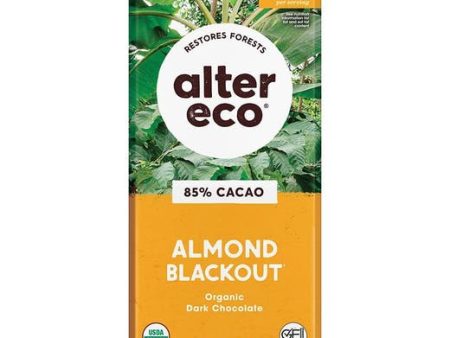 Alter Eco, Almond Blackout 85% Cacao Chocolate Bar, 2.65 oz Hot on Sale