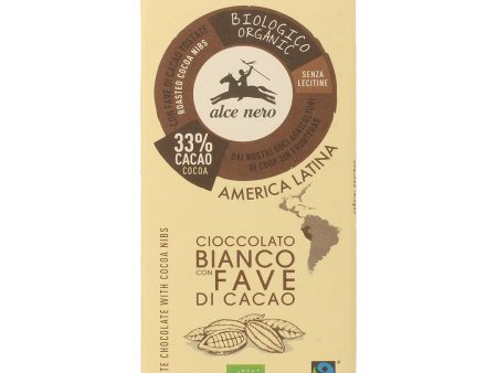 Alce Nero CB100FA Organic GF White chocolate with Cacao nibs 100 g Fashion