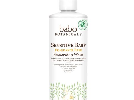 Babo Botanicals, Sensitive Baby Fragrance Free Baby Shampoo & Wash, 16 fl. oz For Cheap