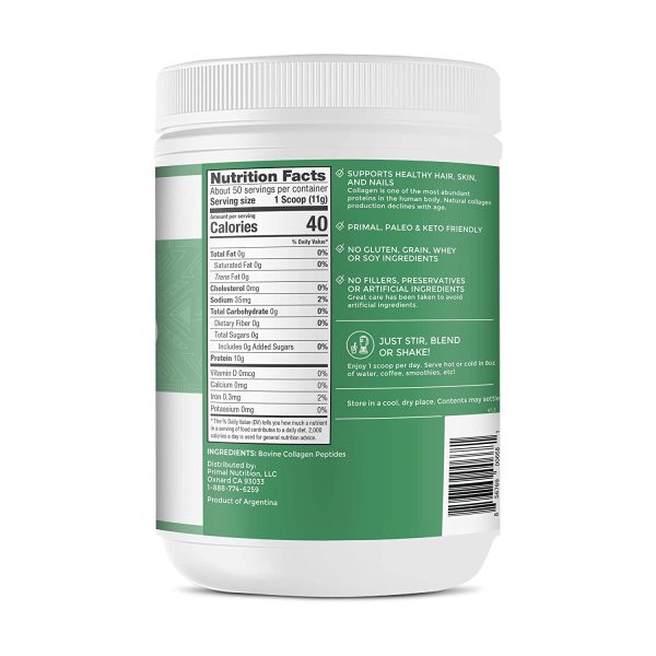 Primal Kitchen, Collagen Peptides, Unflavoured, 1.2 lbs on Sale